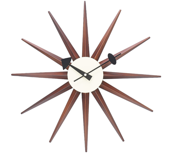 PLAYO™ Mid-Century Sunburst Wall Clock