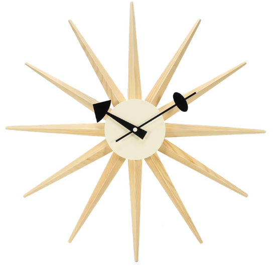 PLAYO™ Mid-Century Sunburst Wall Clock